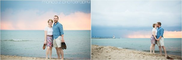 Natalie & James | Engagement mini session | Washington Park Beach | Michigan City IN | Lake Michigan