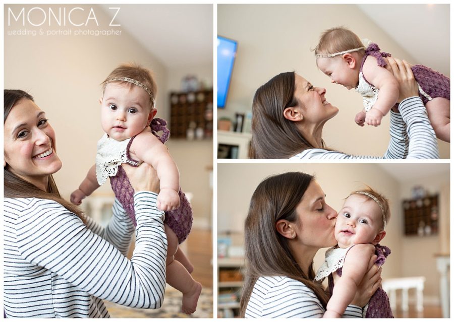 Monica Z Photography 6 month old baby in home portrait session Chicago area photographer