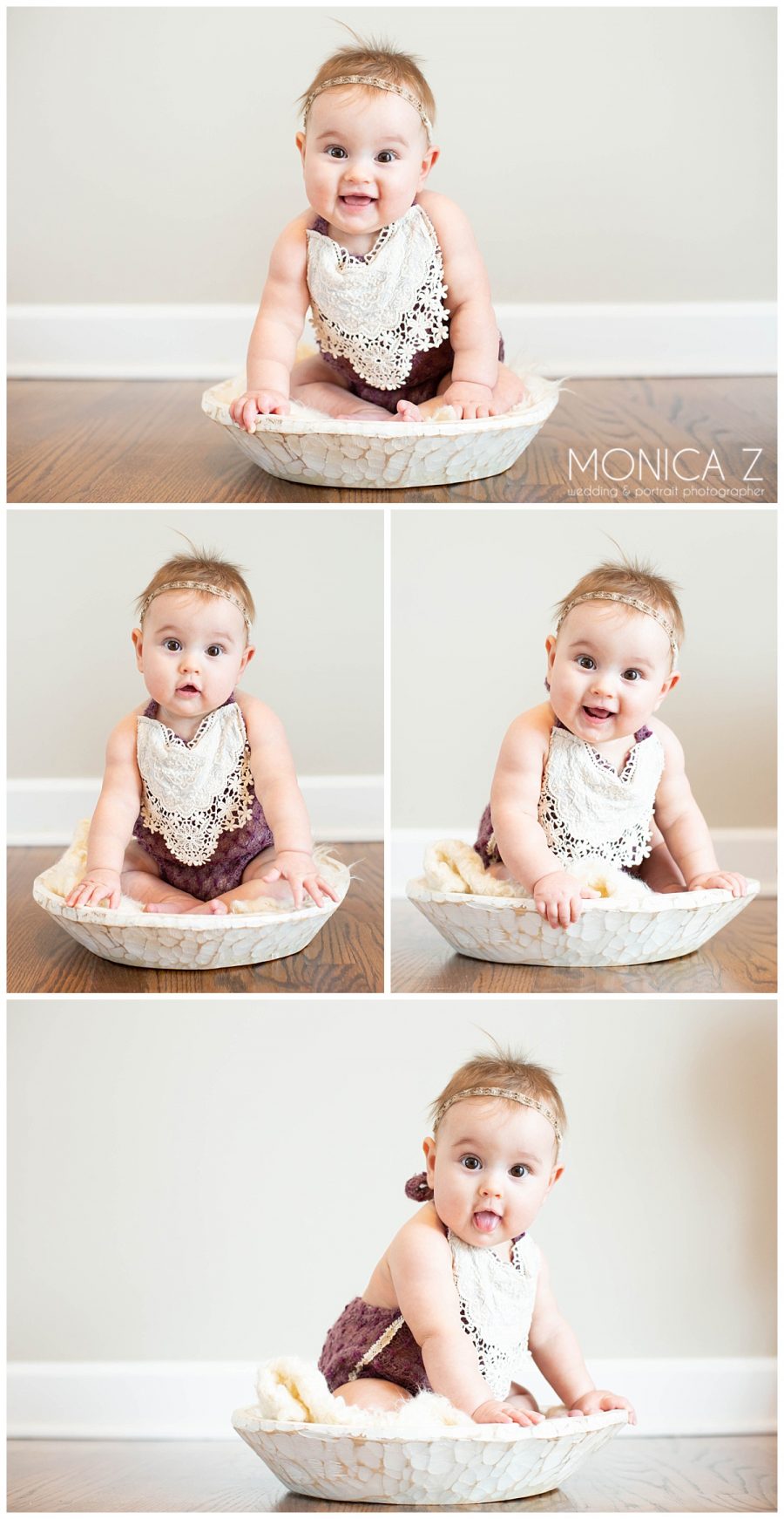 Monica Z Photography 6 month old baby in home portrait session Chicago area photographer