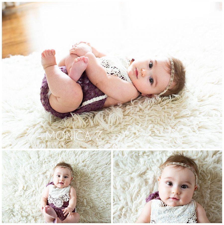 Monica Z Photography 6 month old baby in home portrait session Chicago area photographer