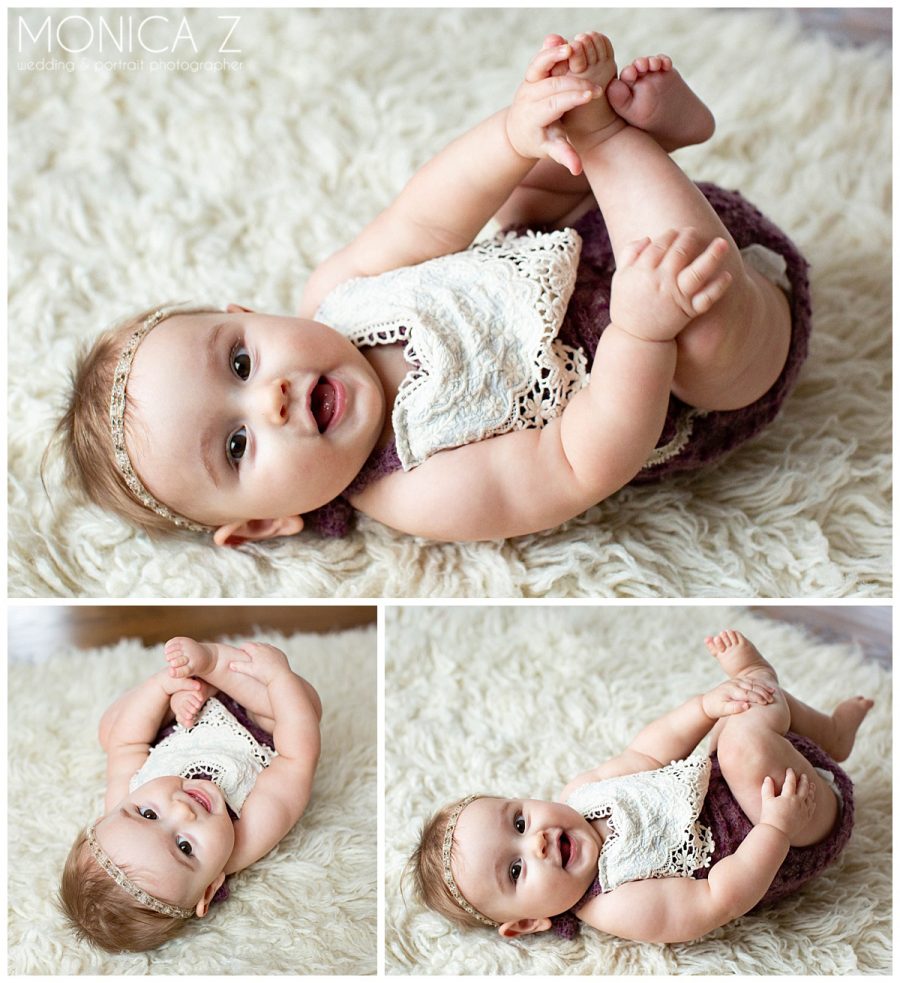 Monica Z Photography 6 month old baby in home portrait session Chicago area photographer