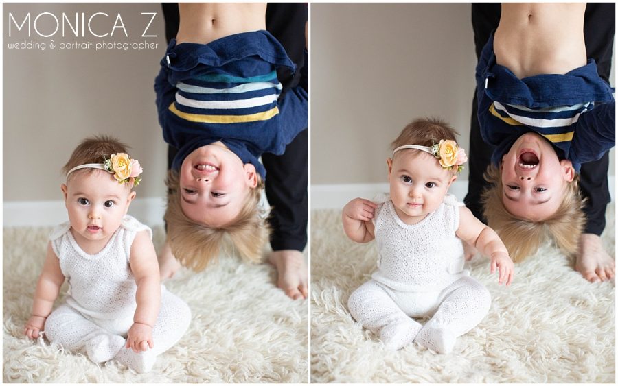 Monica Z Photography 6 month old baby in home portrait session Chicago area photographer