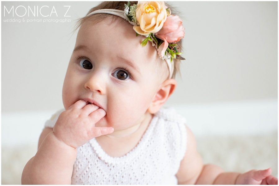 Monica Z Photography 6 month old baby in home portrait session Chicago area photographer