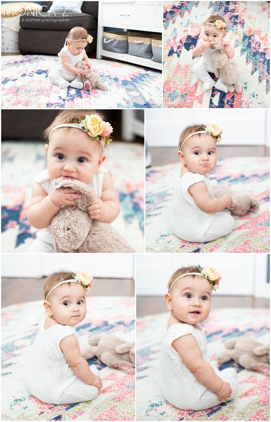 Monica Z Photography 6 month old baby in home portrait session Chicago area photographer