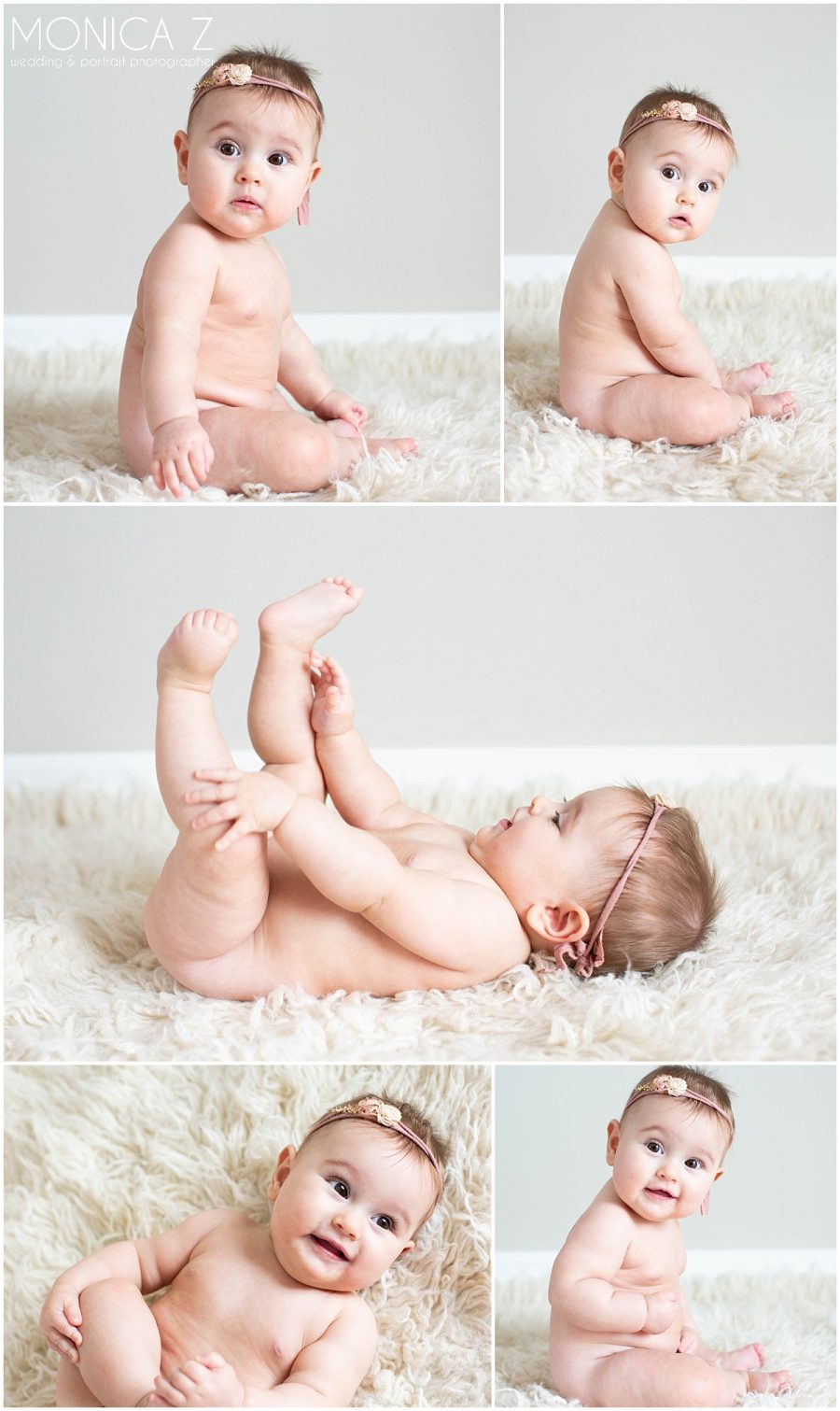 Monica Z Photography 6 month old baby in home portrait session Chicago area photographer