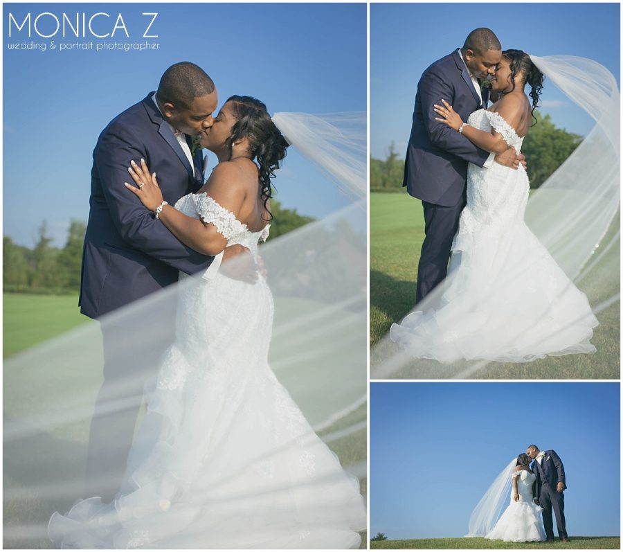   sand creek wedding photos chesterton indiana bride and groom on golf course