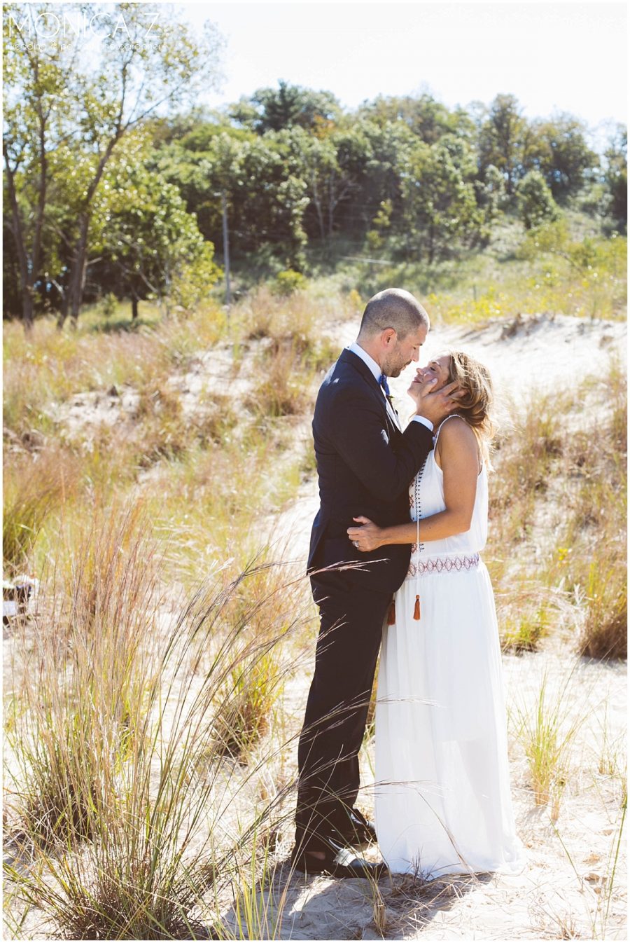 Indiana dunes wedding photo